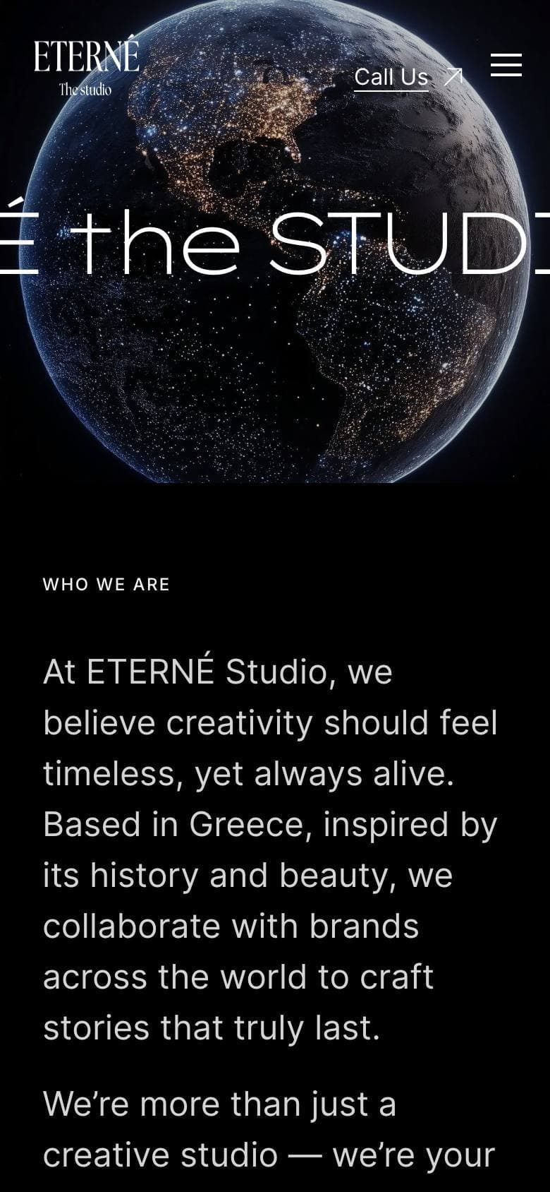 ETERNÉ the STUDIO, on a phone