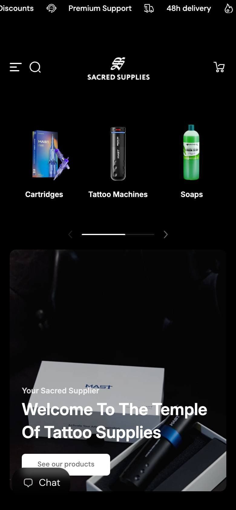 Sacred Supplies, on a phone